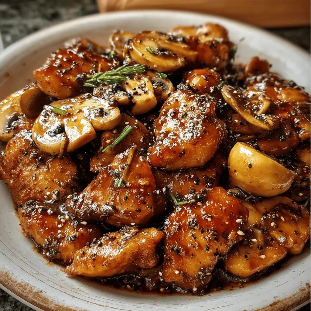 Easy Black Pepper Chicken with Mushrooms