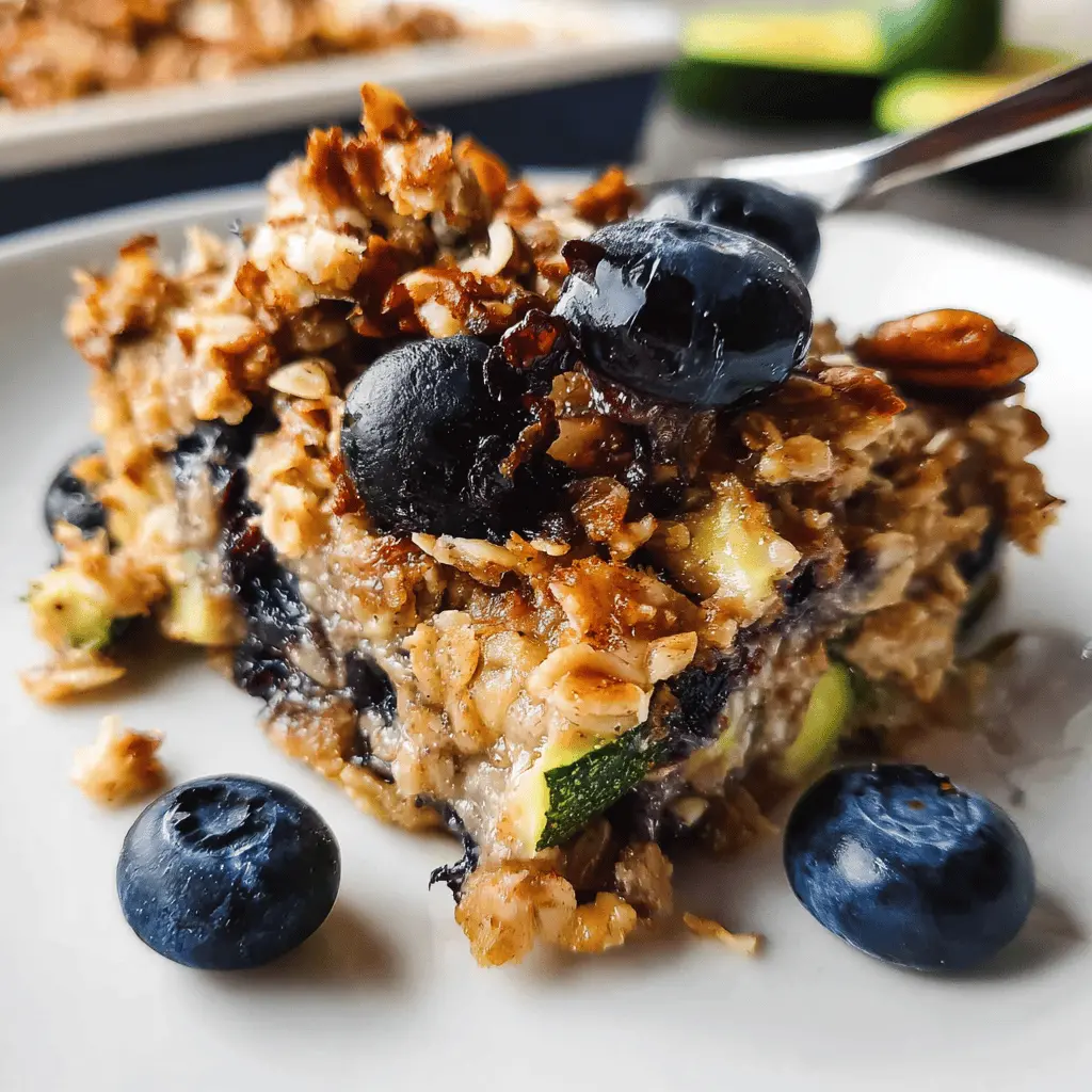 Healthy Zucchini Blueberry Baked Oatmeal Recipe