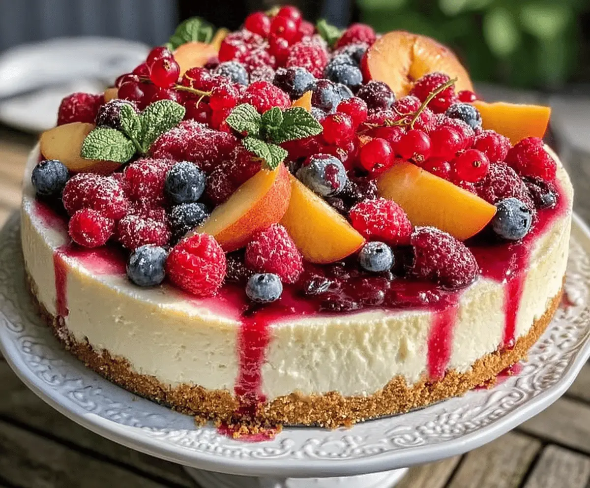 Summer Berry and Peach Cheesecake Recipe