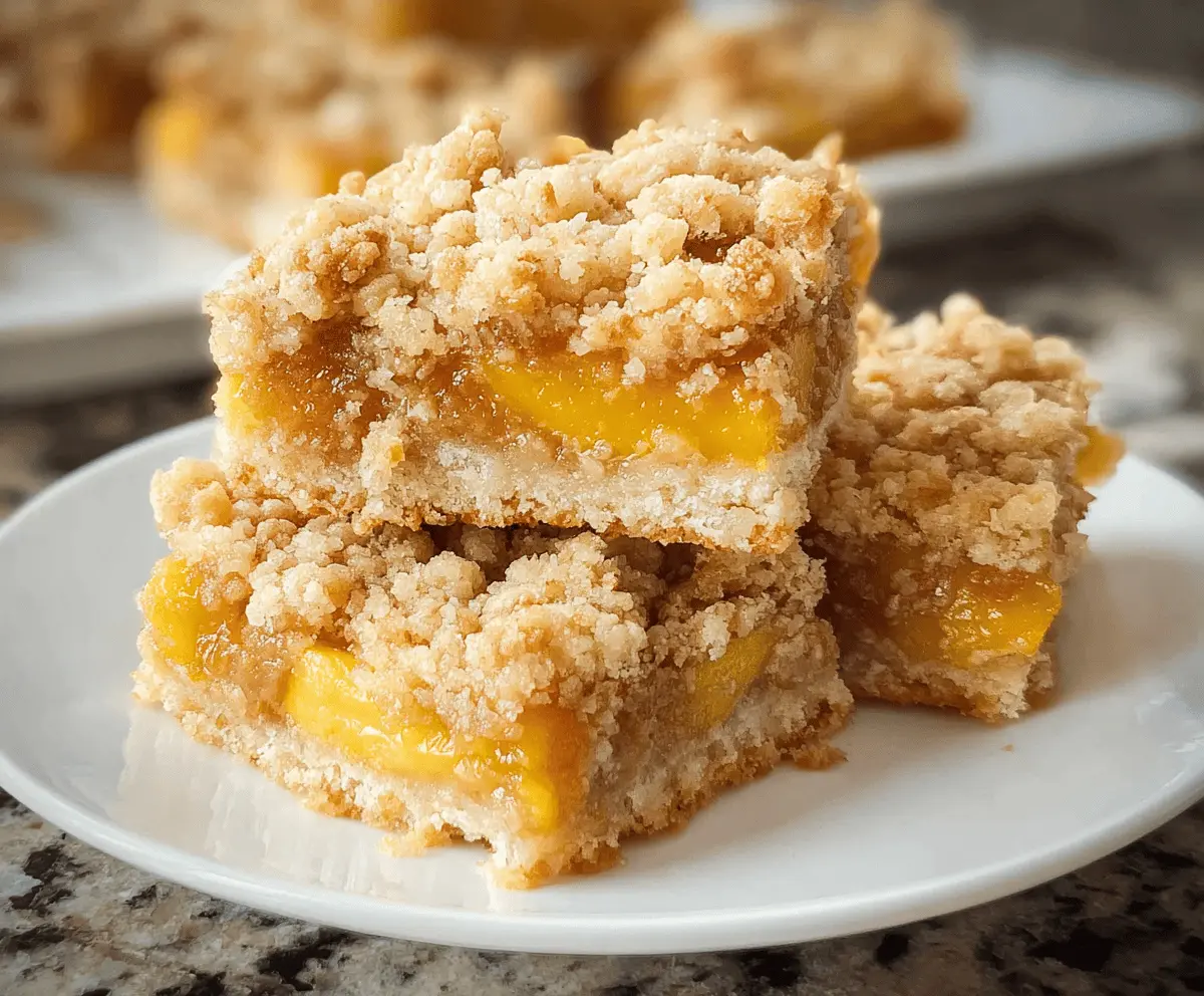 Easy Peach Crumble Bars Recipe
