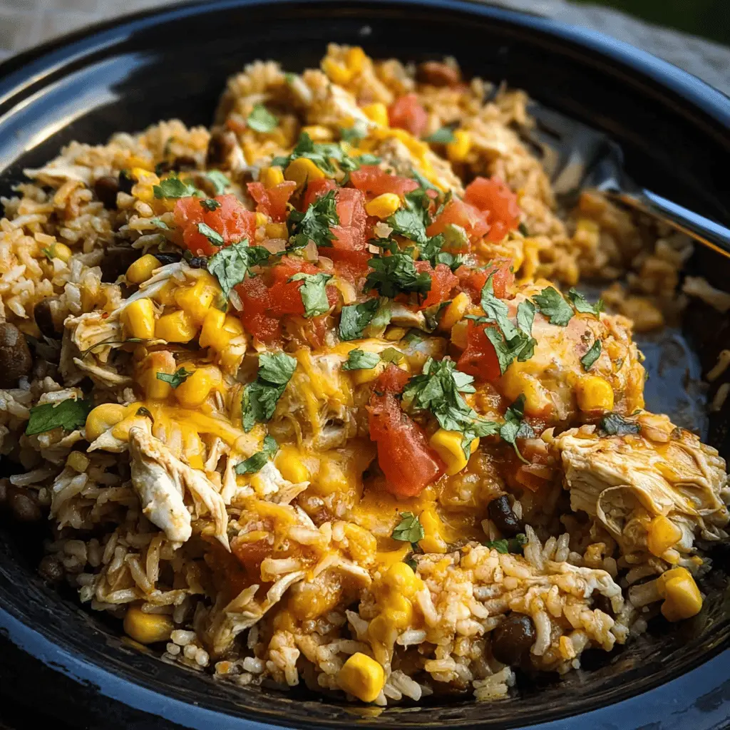 Easy Southwest Crock Pot Chicken and Rice Recipe