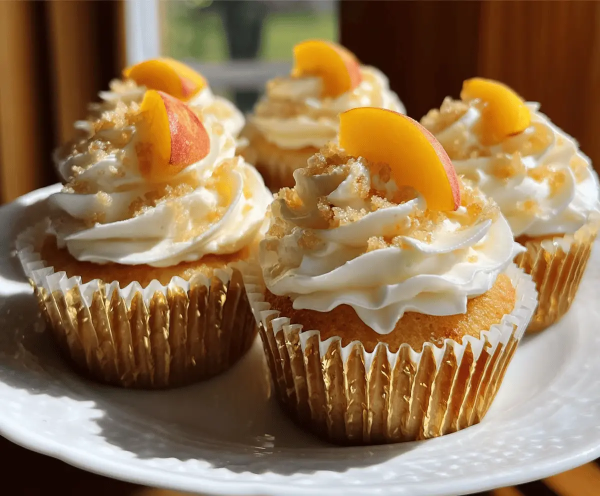 Creamy Honey Peach Cream Cheese Cupcakes Recipe