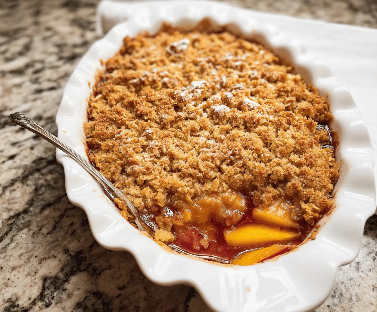 Easy Homemade Peach Crisp with Crunchy Topping