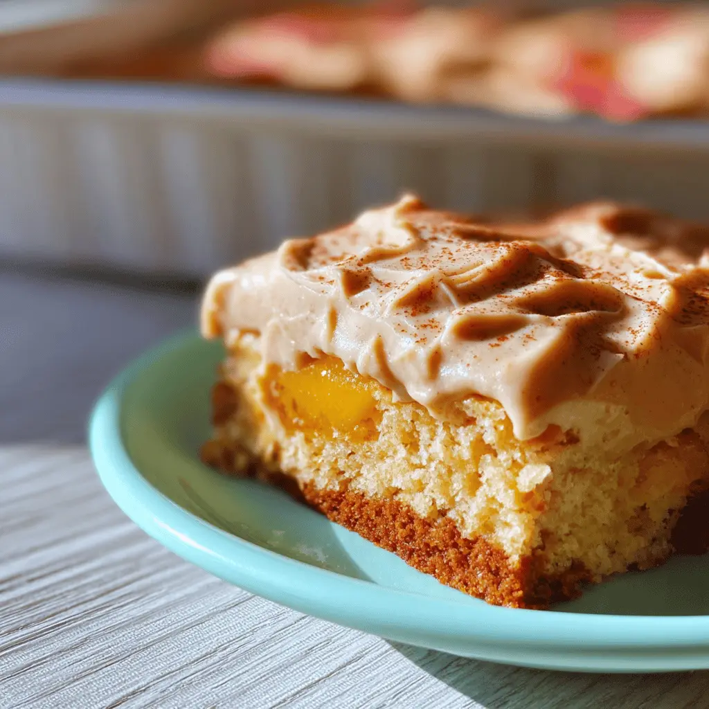 Moist Peach Cake With Brown Sugar Frosting