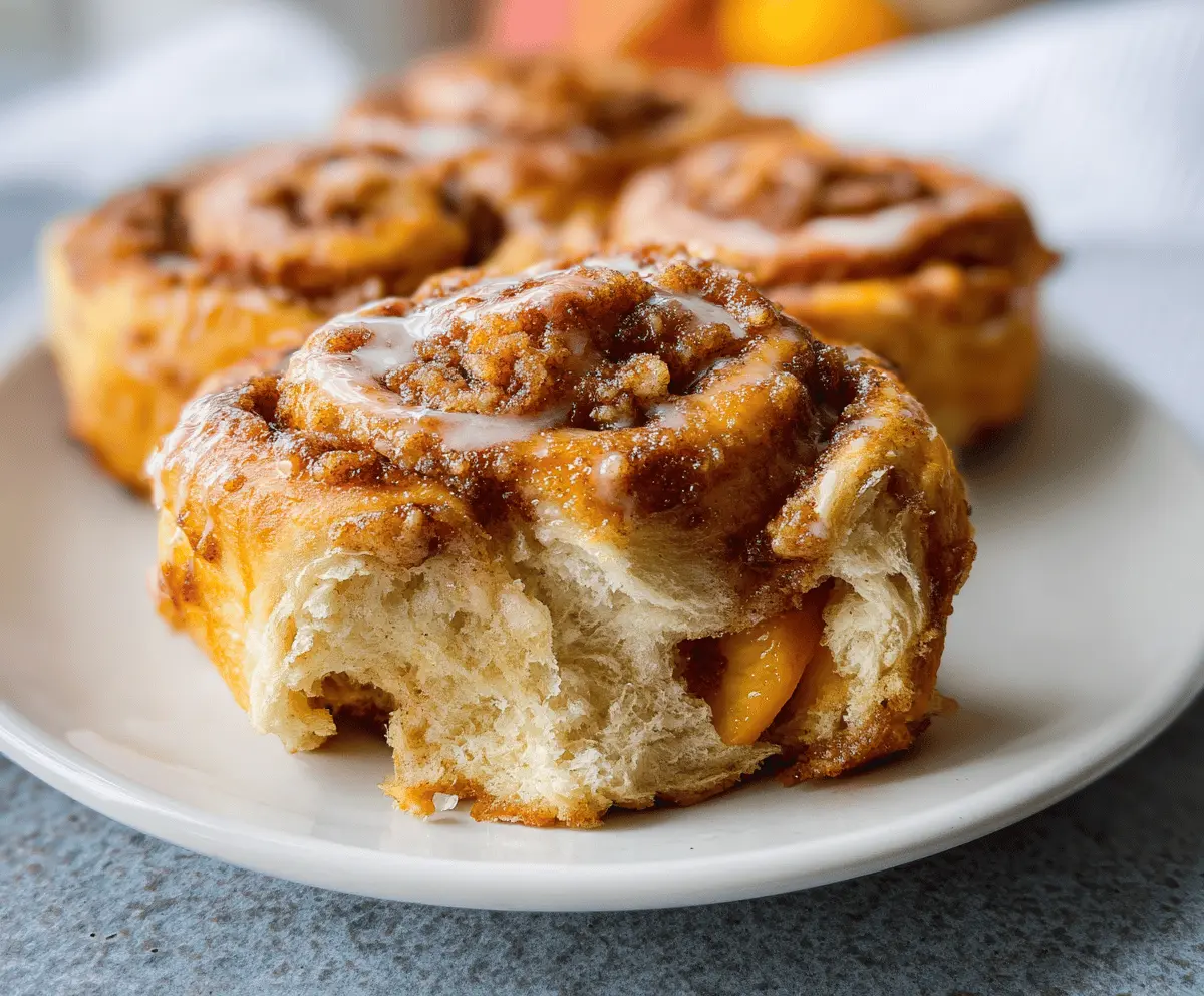 Peach Cobbler Cinnamon Rolls Recipe