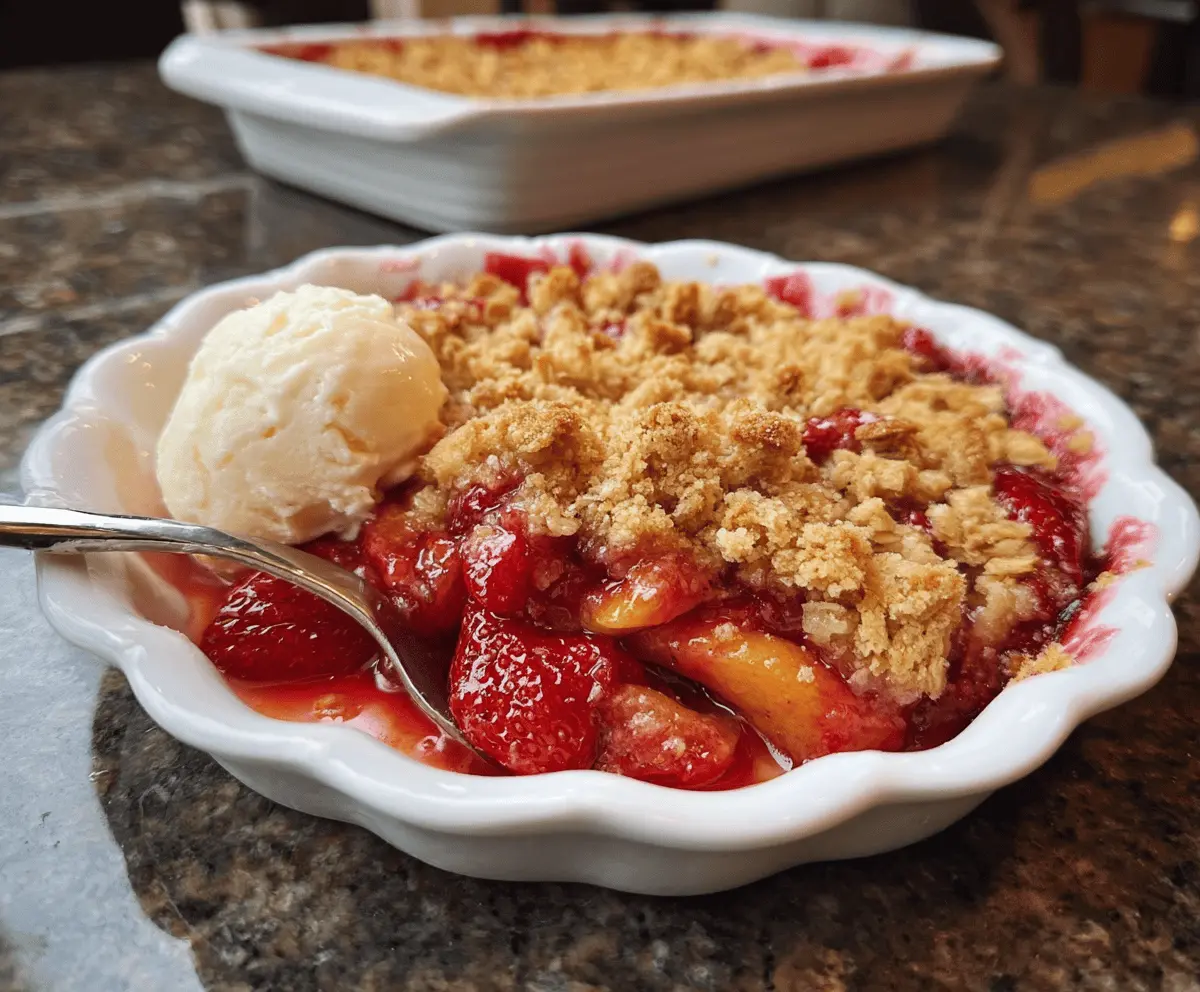 Easy Strawberry Peach Crisp Recipe with Fresh Fruit