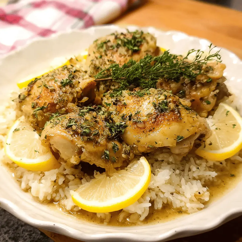 Easy Slow Cooker Lemon Herb Chicken and Rice Recipe
