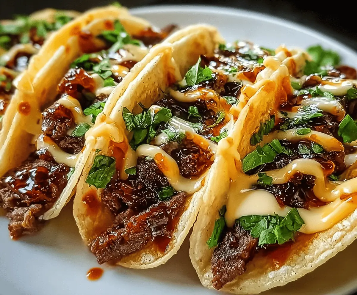 Garlic Butter Honey BBQ Beef Tacos Recipe