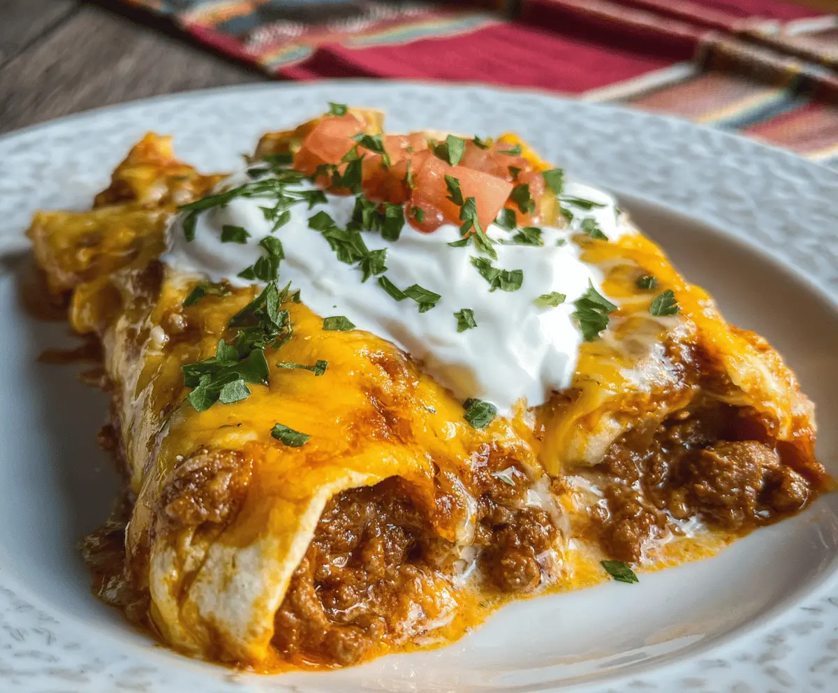 Easy Cheesy Ground Beef Enchiladas Recipe