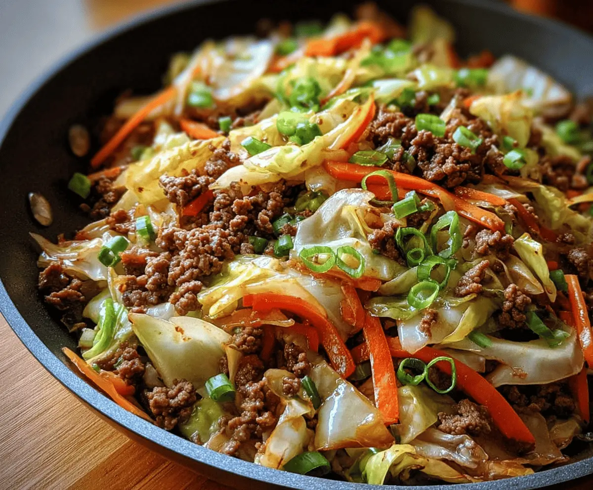 Easy Chinese Ground Beef and Cabbage Stir-Fry Recipe