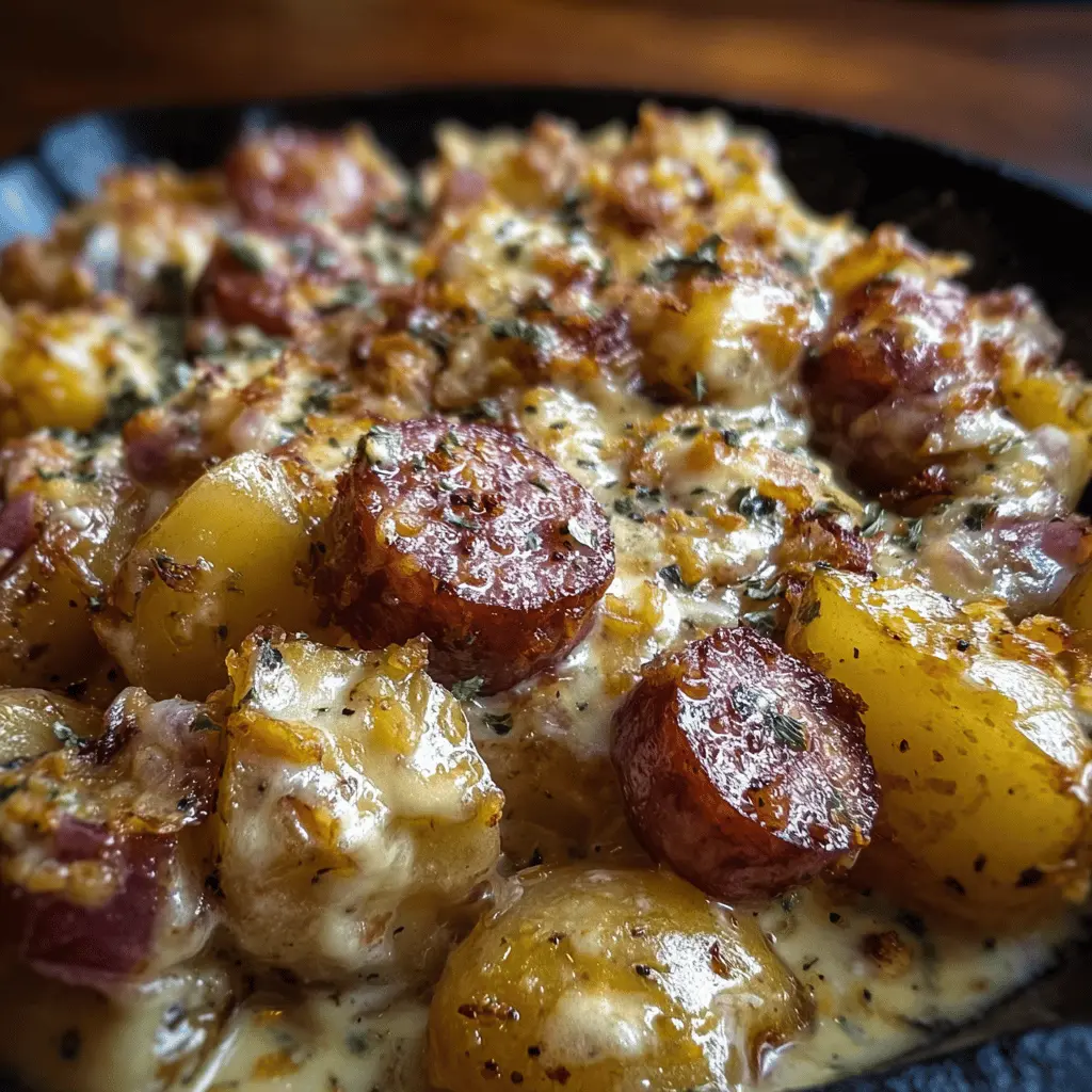 Cheesy Ranch Potatoes with Smoked Sausage