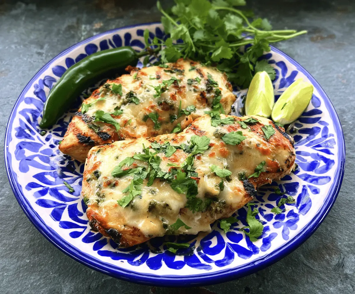 Grilled Chicken with Spicy Salsa Verde and Pepper Jack