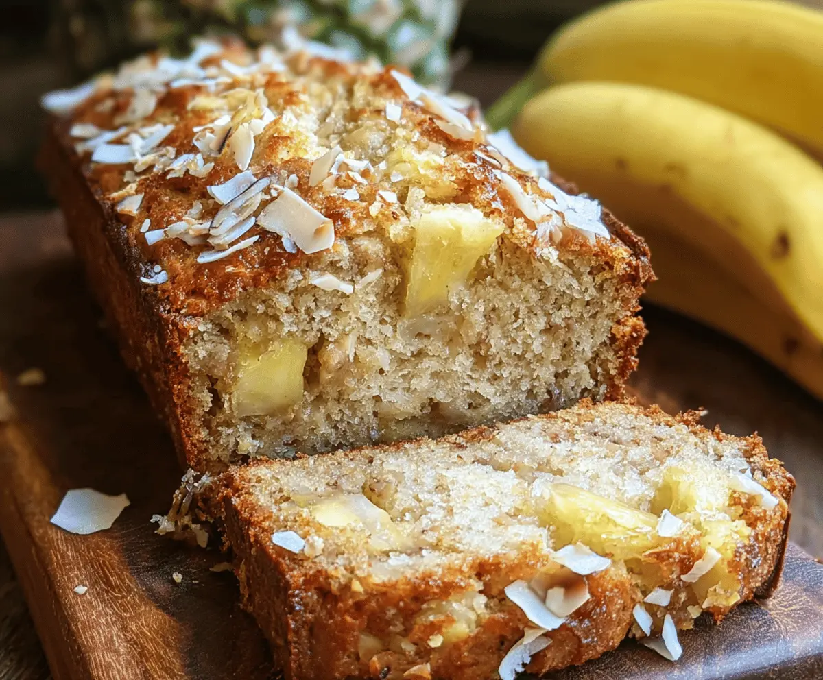 Hawaiian Banana Bread With Coconut & Pineapple