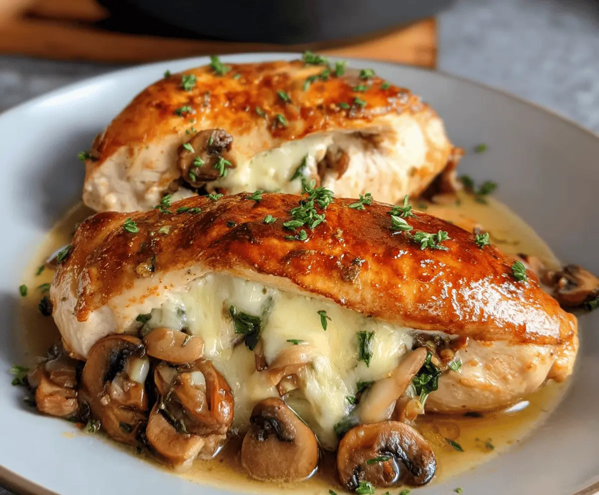 Creamy Mushroom Stuffed Chicken Breast Recipe