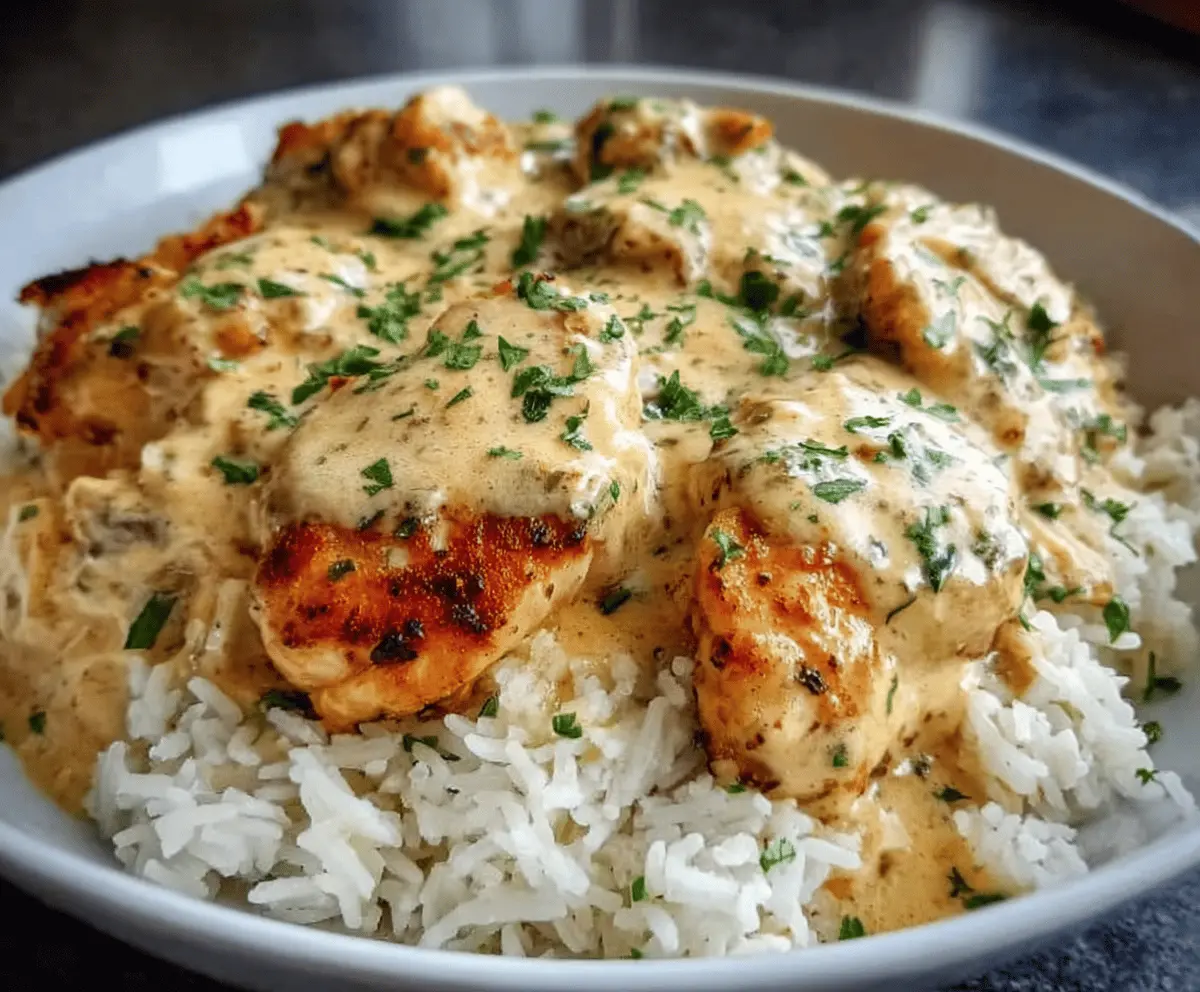 Creamy Smothered Chicken and Rice Recipe