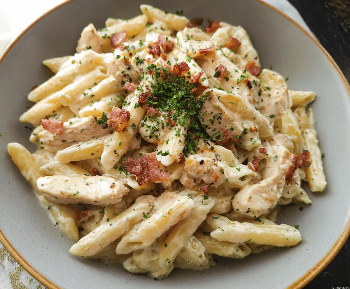 Creamy Chicken Bacon Ranch Pasta Recipe