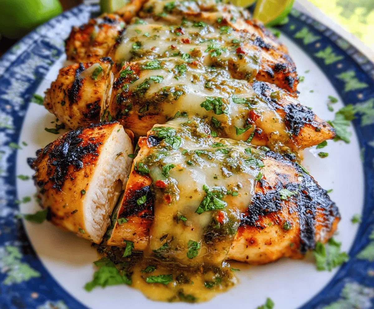 Grilled Chicken with Spicy Salsa Verde and Pepper Jack