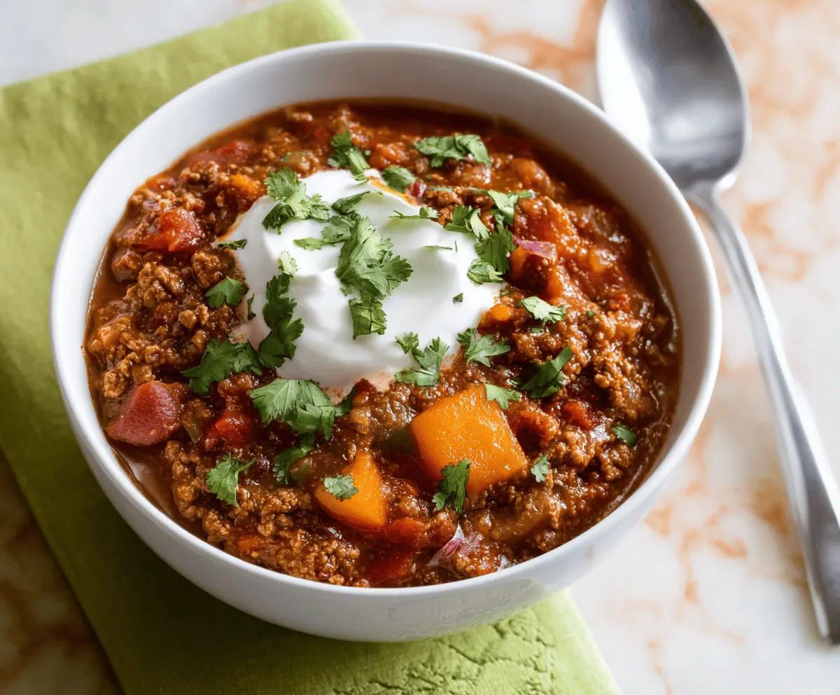 Delicious homemade freezer-friendly chili in a bowl, featuring beans, ground meat, tomatoes, and spices, perfect for meal prep and easy storage