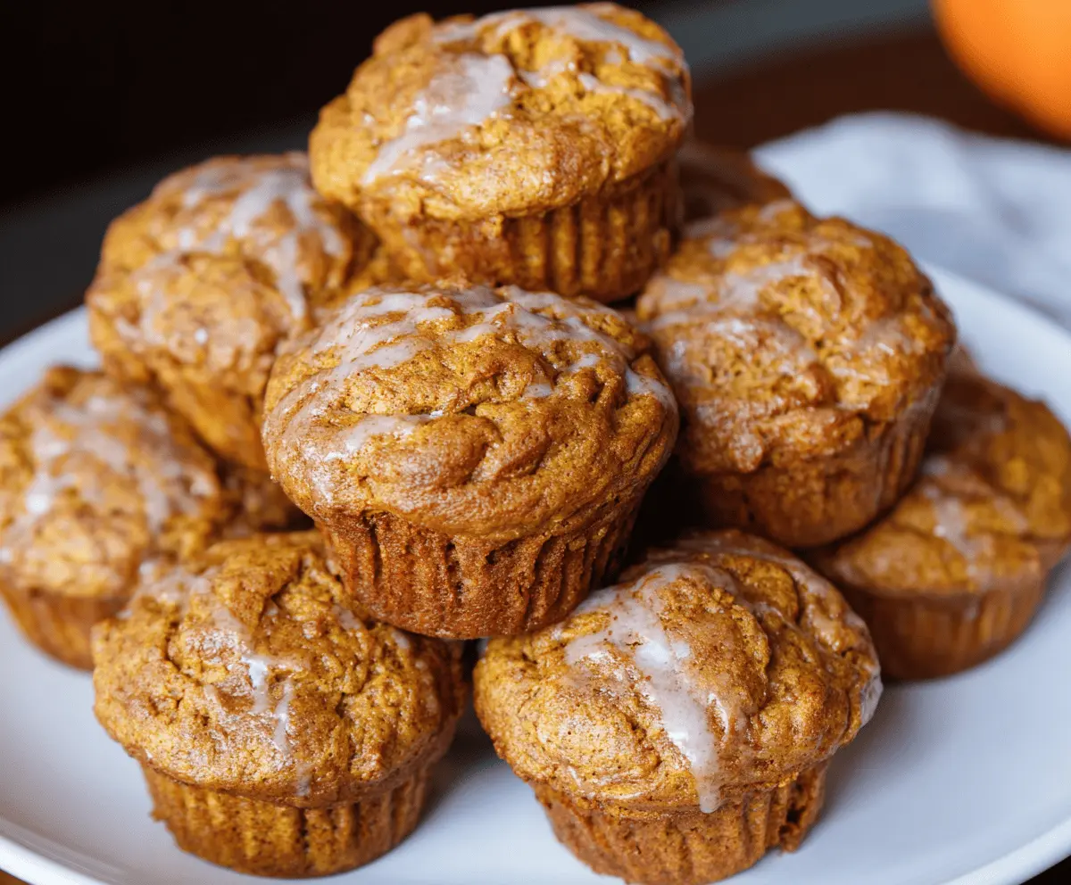 Delicious pumpkin pancake muffins topped with whipped cream and cinnamon, perfect for fall breakfast or brunch