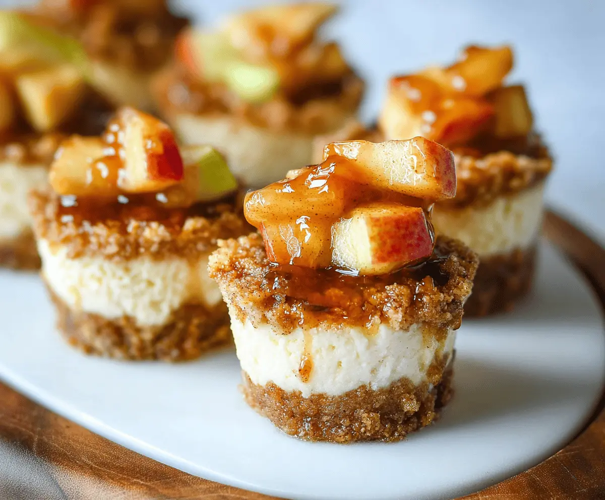 Delicious Apple Cheesecake Bites topped with fresh apple slices and drizzled with caramel sauce, perfect for a sweet snack or dessert