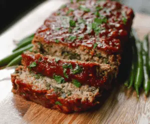 Delicious dairy-free meatloaf garnished with fresh herbs on a plate, perfect for a dairy-free dinner option