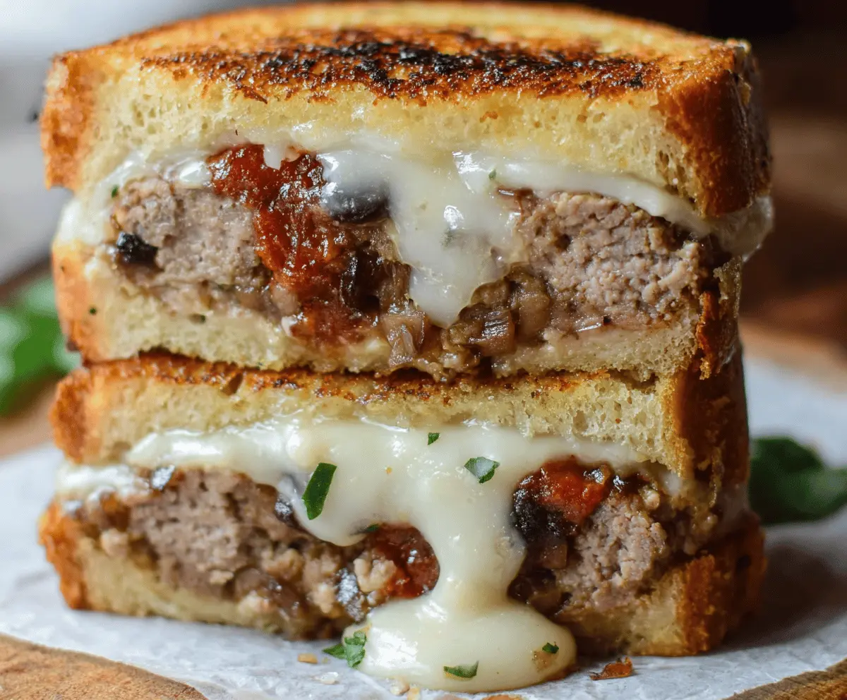 A delicious meatloaf sandwich topped with melted cheese and fresh lettuce on a toasted bun, served with a side of crispy fries.