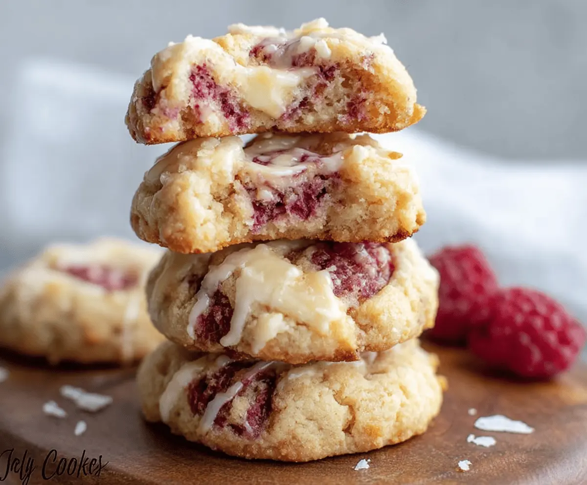 Delicious low carb raspberry cheesecake cookies with creamy filling and fresh raspberries