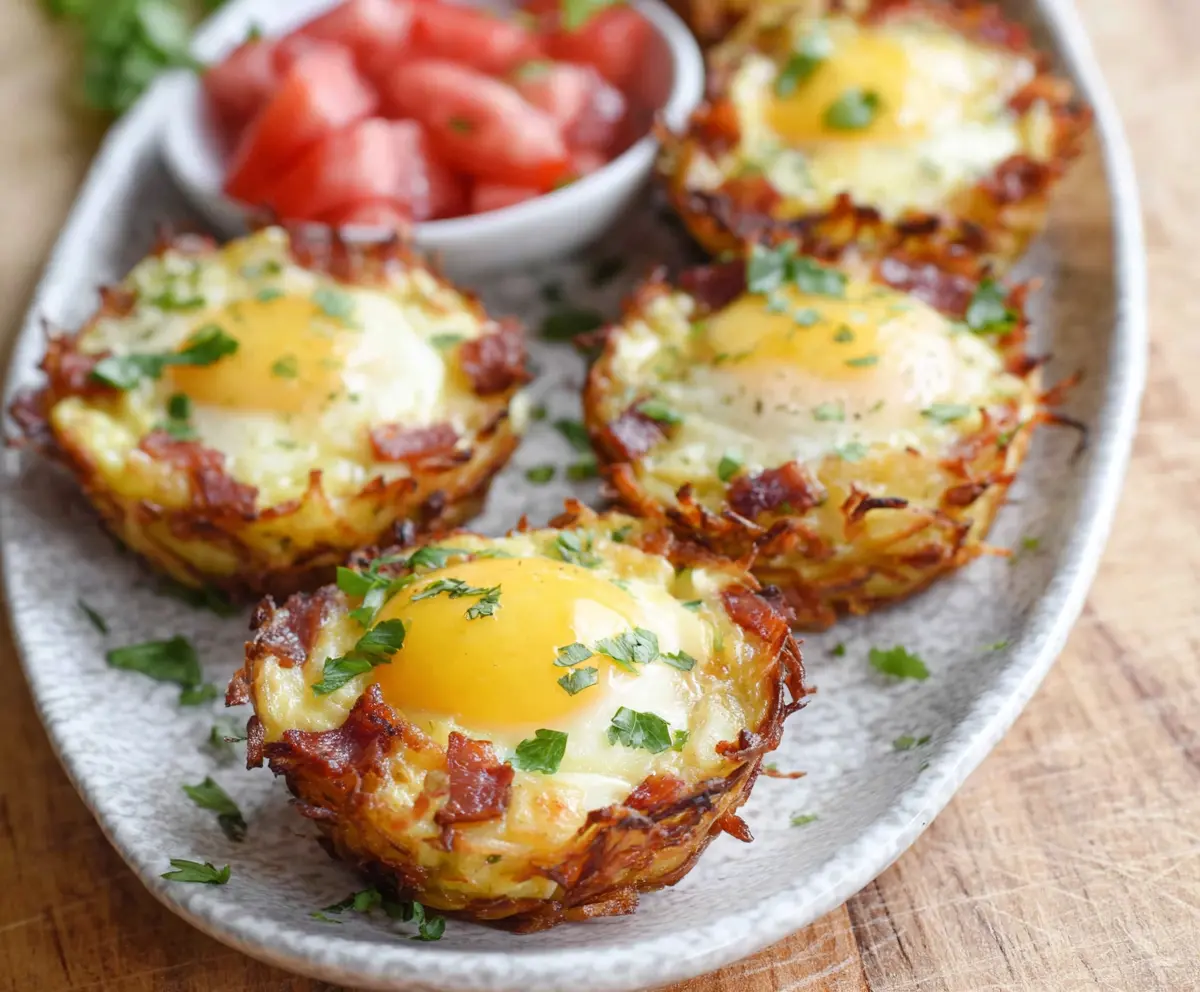 Delicious Hash Brown And Egg Cups in a muffin tin for a nourishing breakfast