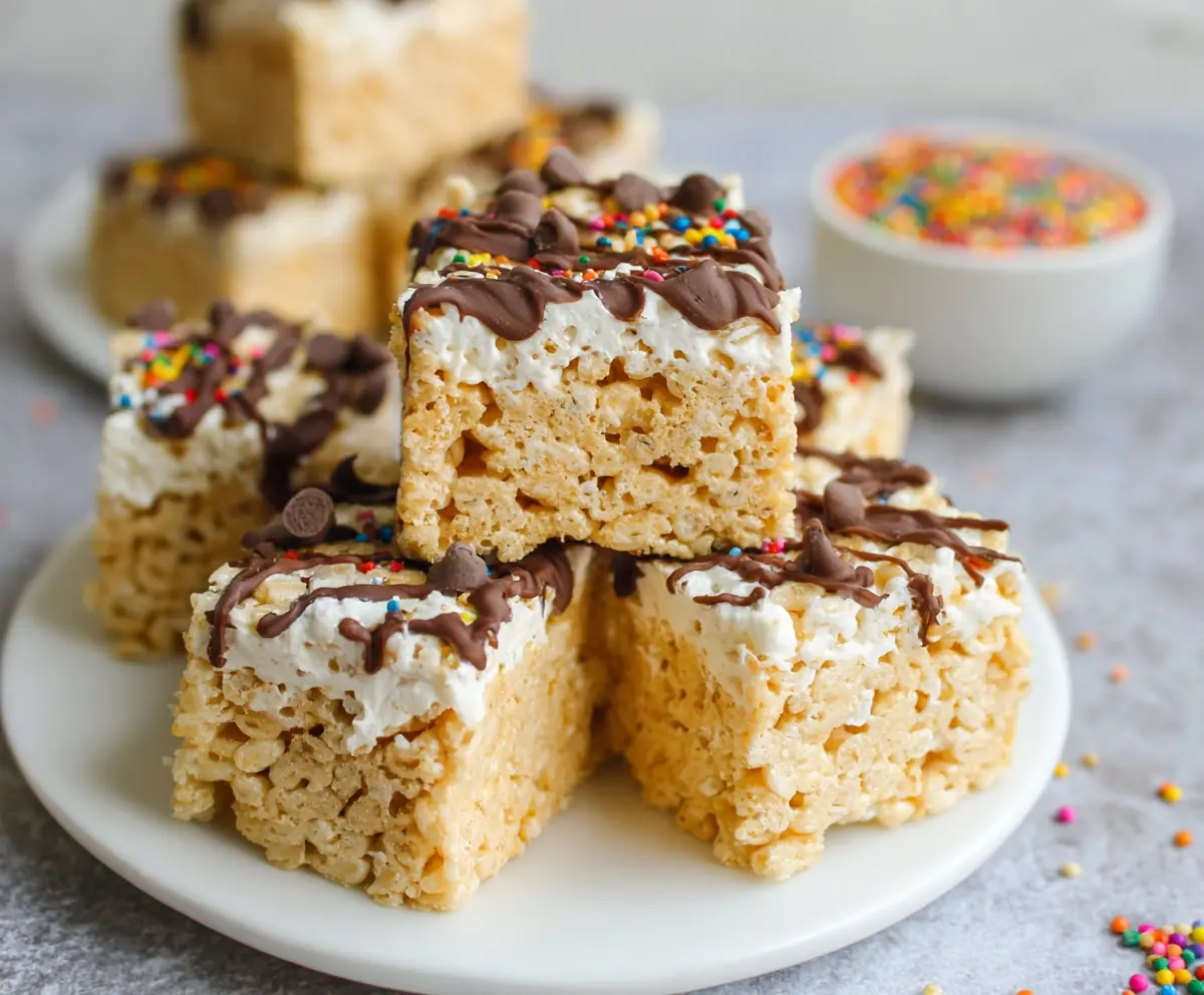 Delicious Protein Rice Krispie Treats homemade with healthy ingredients for a protein-packed snack.