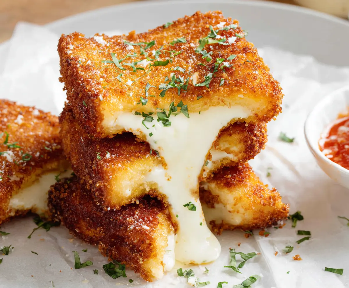 Delicious Mozzarella Carrozza featuring crispy golden breaded coating and melted cheese filling
