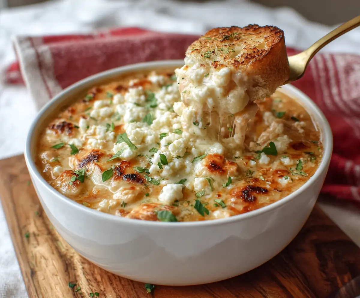 Bowl of White Chicken Chili Cottage Cheese Winter Bake showcasing creamy, hearty ingredients for a comforting winter meal.