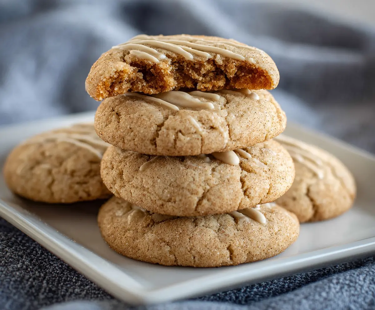 Delicious Brown Sugar Sourdough Maple Cookies on a rustic plate, showcasing caramelized edges and a soft center.