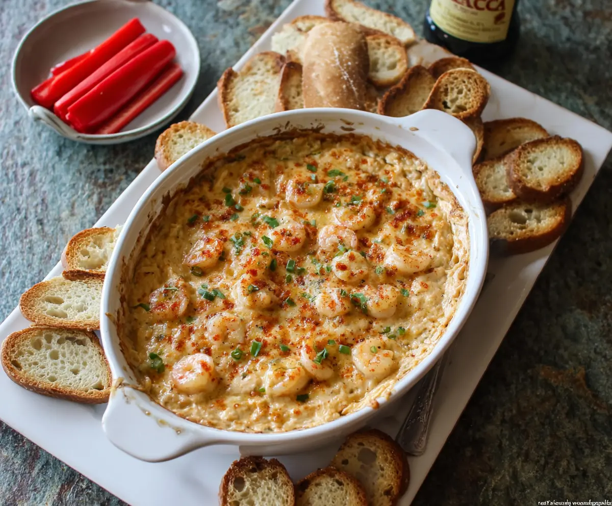 Delicious Cajun Shrimp Dip with spicy Louisiana flavors served in a bowl.