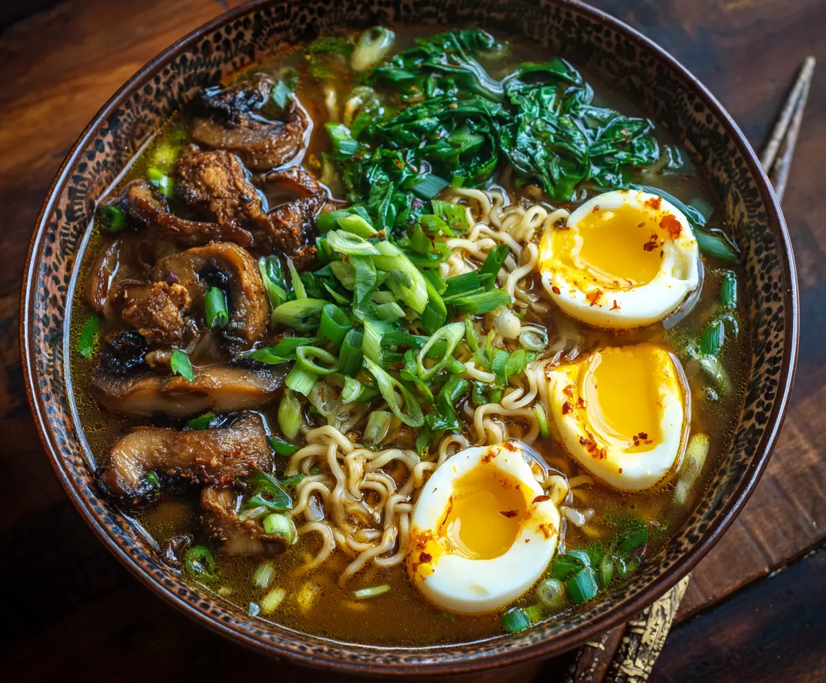 Delicious Egg Drop Ramen Soup with fluffy eggs and savory broth in a bowl.