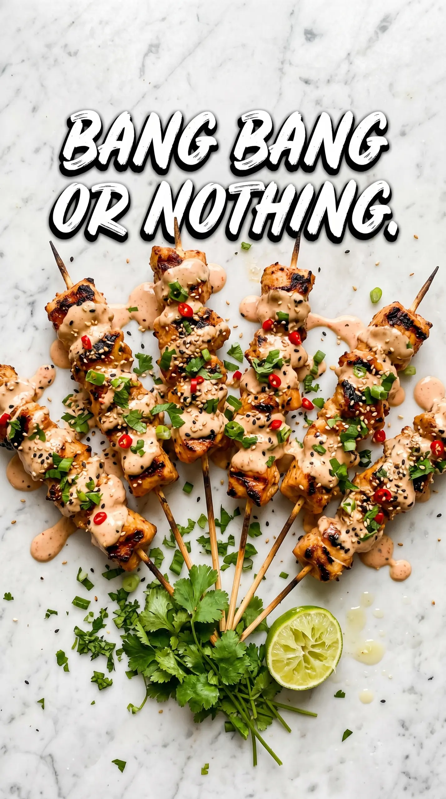 Bang Bang Chicken Skewers creamy spicy grilled