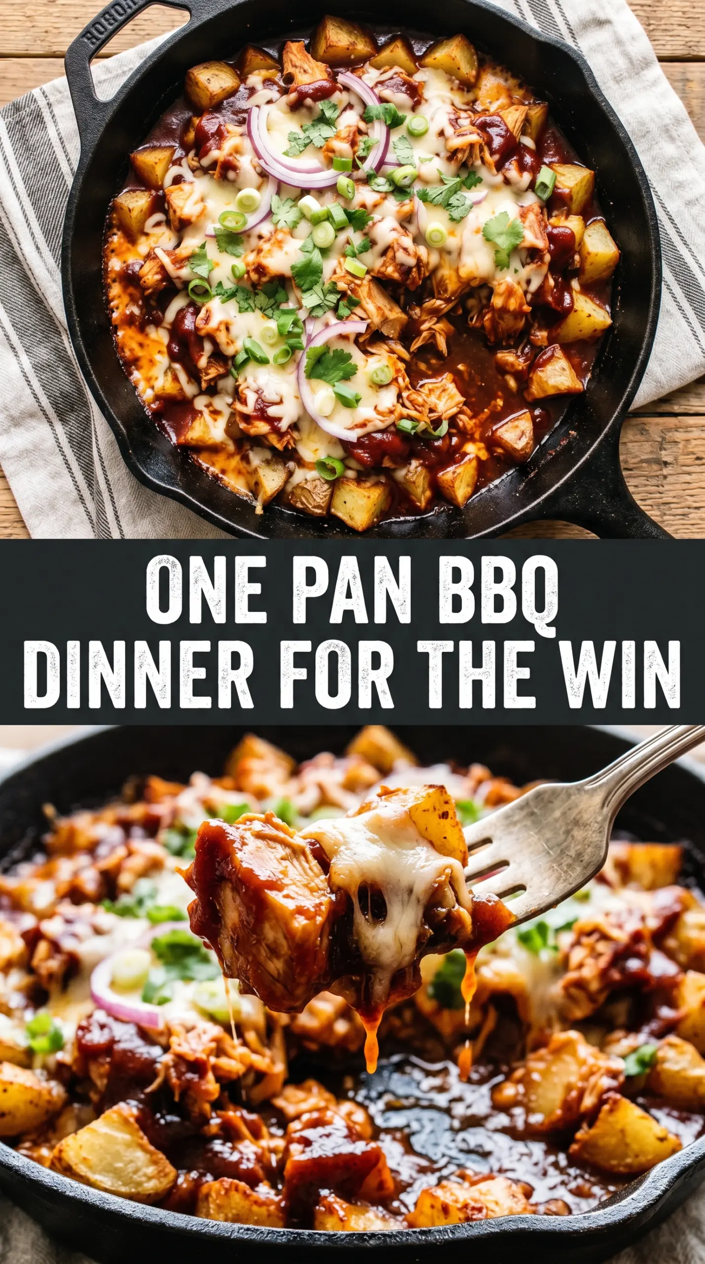 BBQ Chicken Potato Skillet smoky cheesy