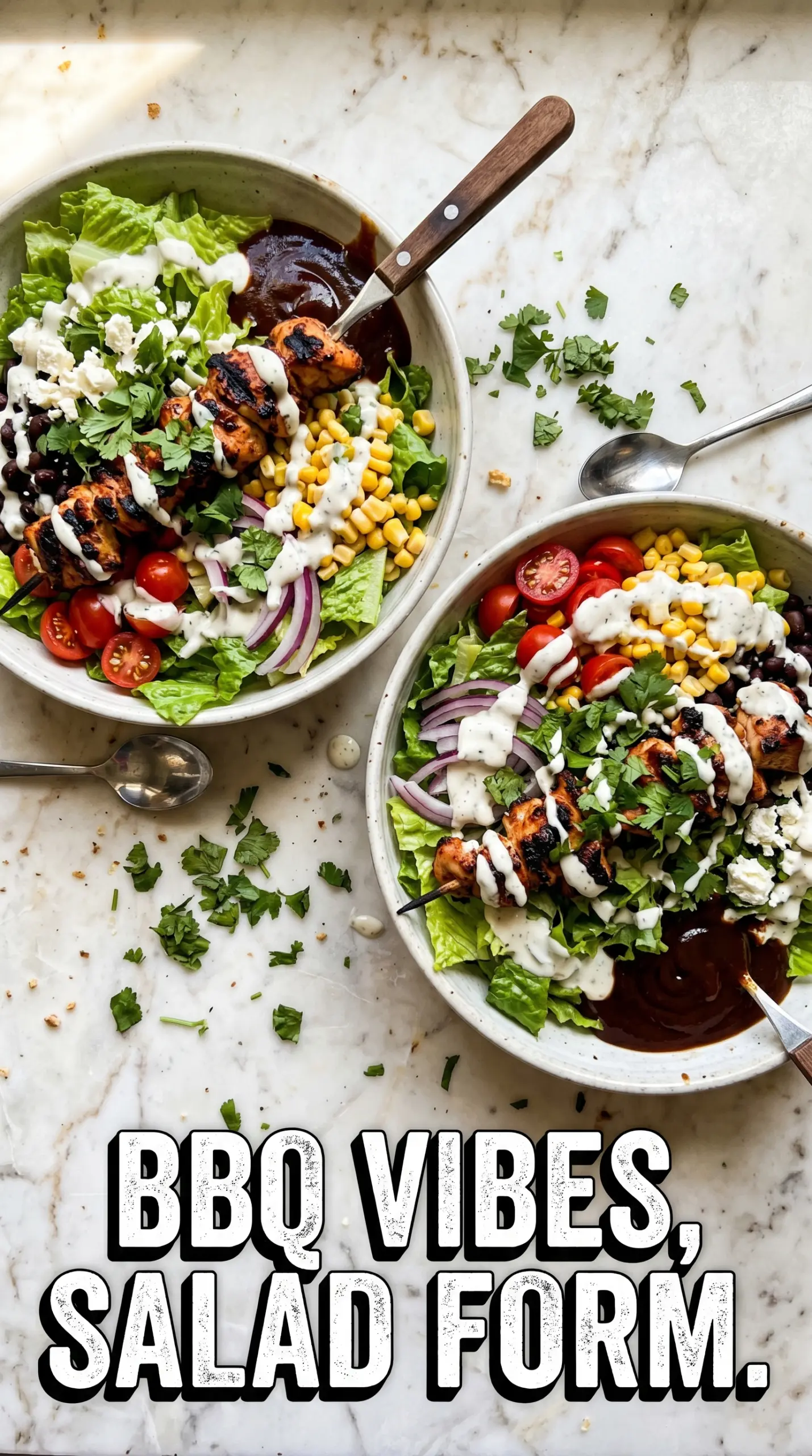 BBQ Chicken Skewer Salad grilled fresh crunchy