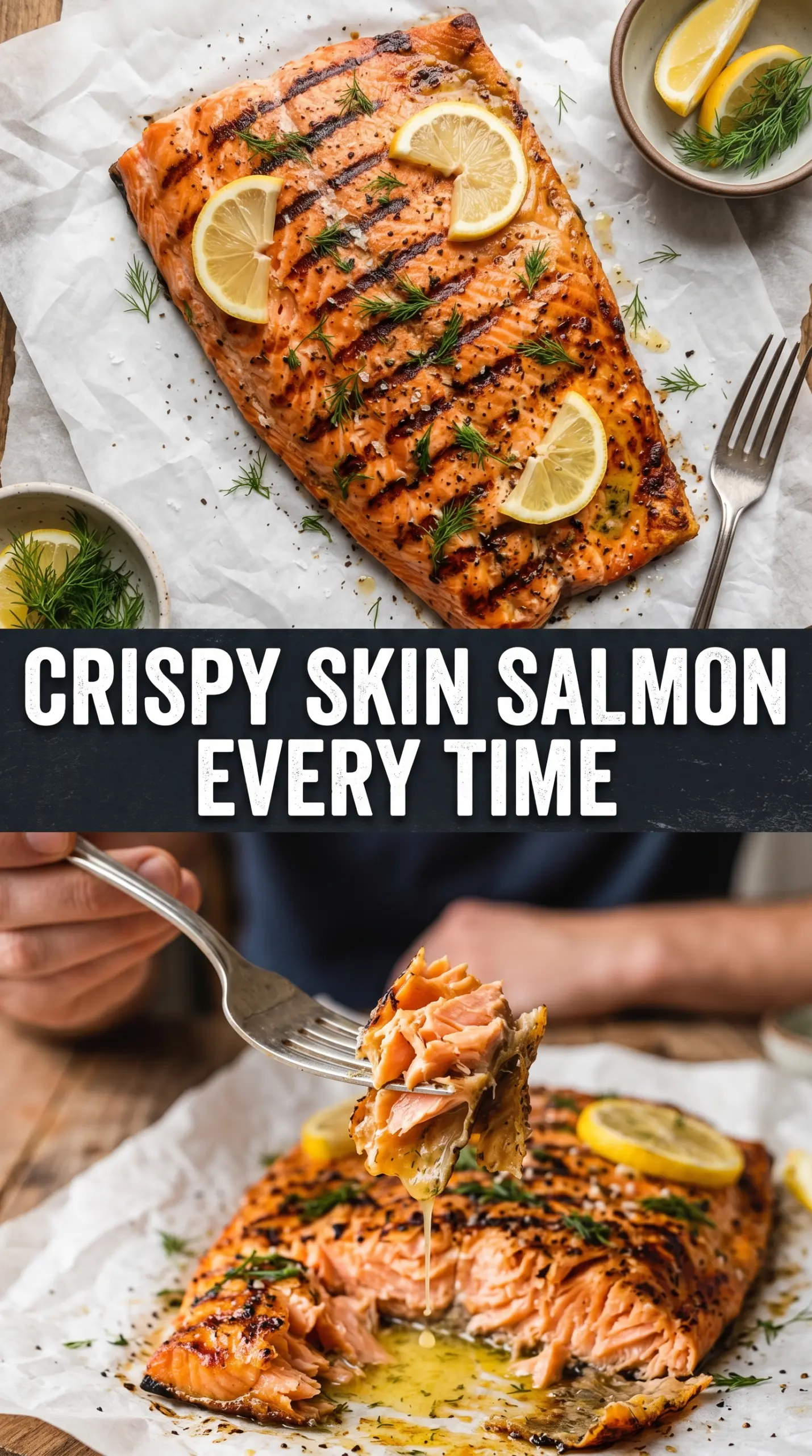 Grilled salmon simple, crisp, lemon-dill