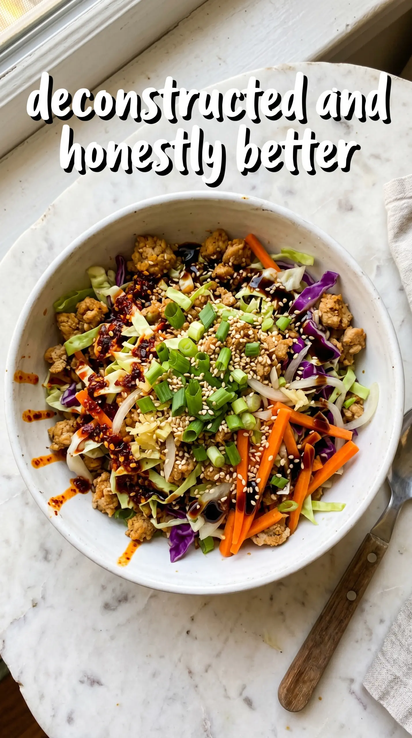 Blackstone Egg Roll in a Bowl pork cabbage sauce