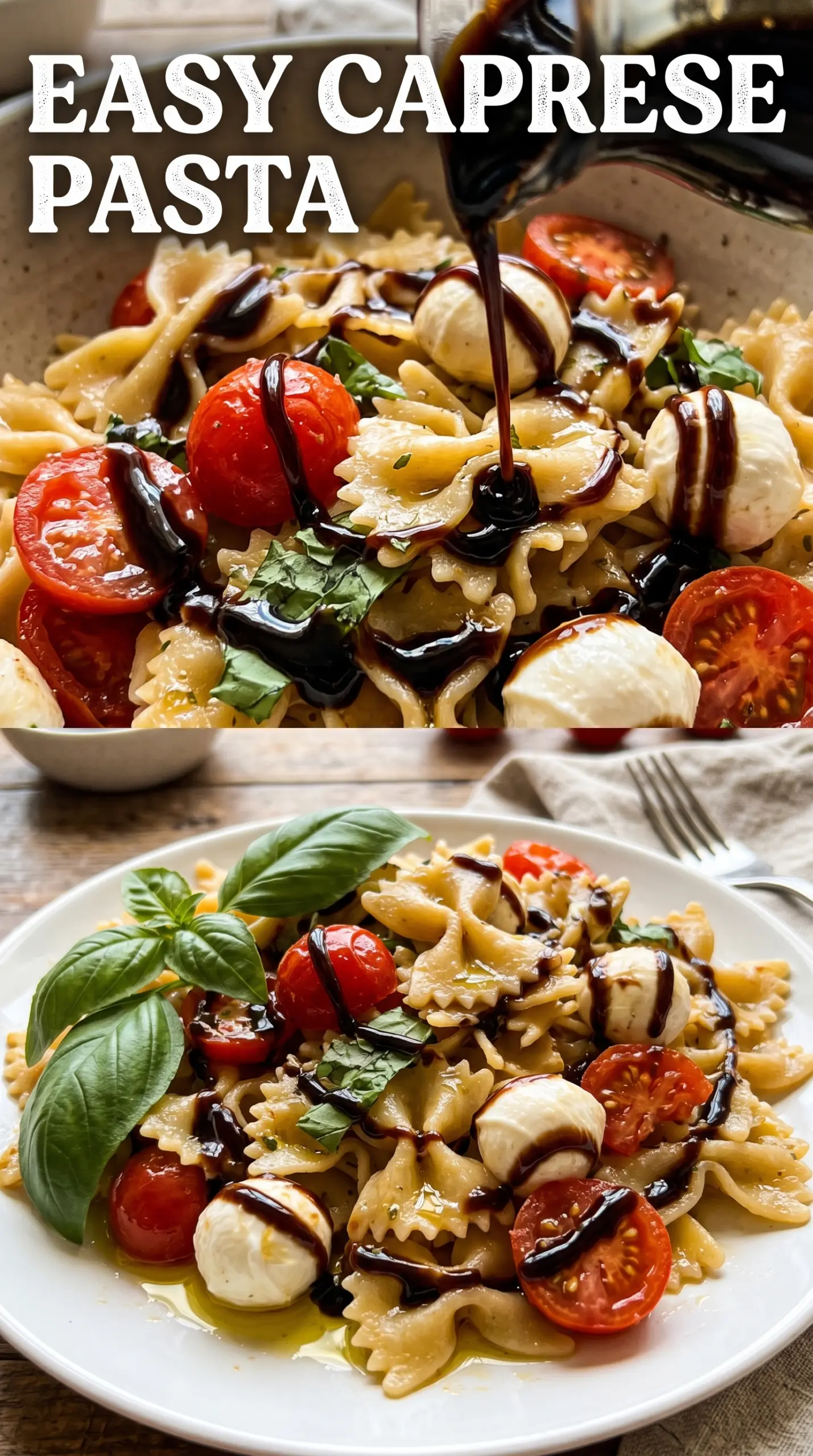 Caprese Pasta Salad fresh vibrant basil mozzarella tomatoes