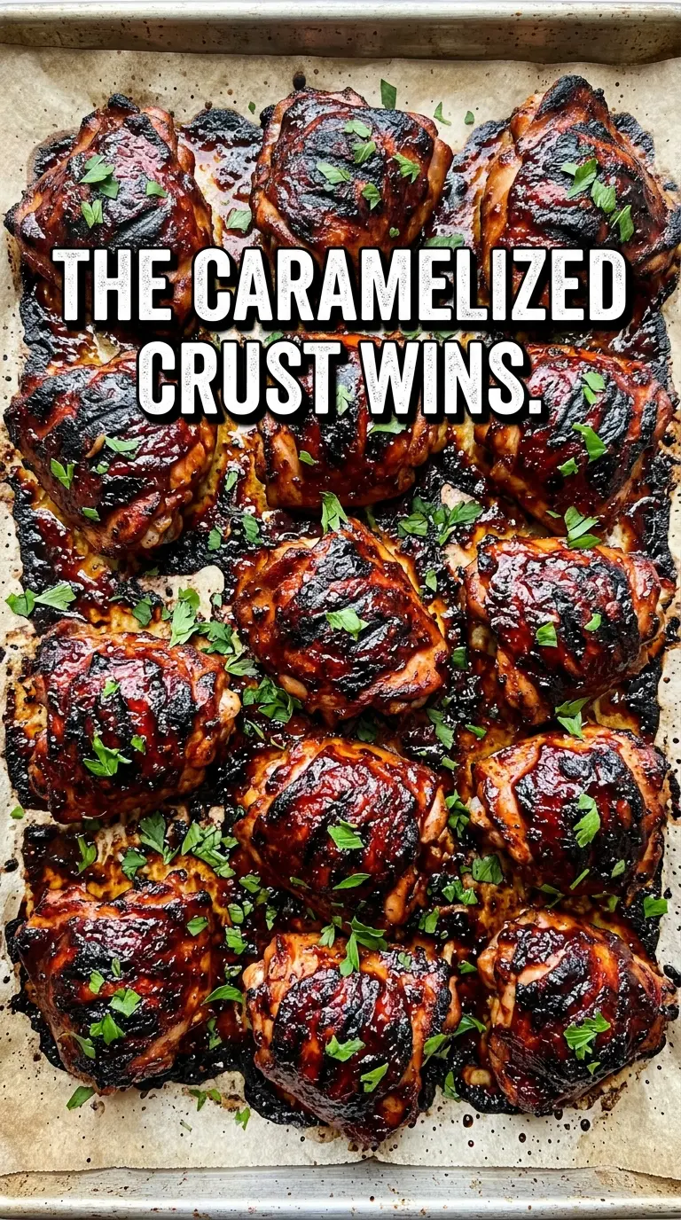 Caramelized BBQ Chicken Thighs smoky sticky