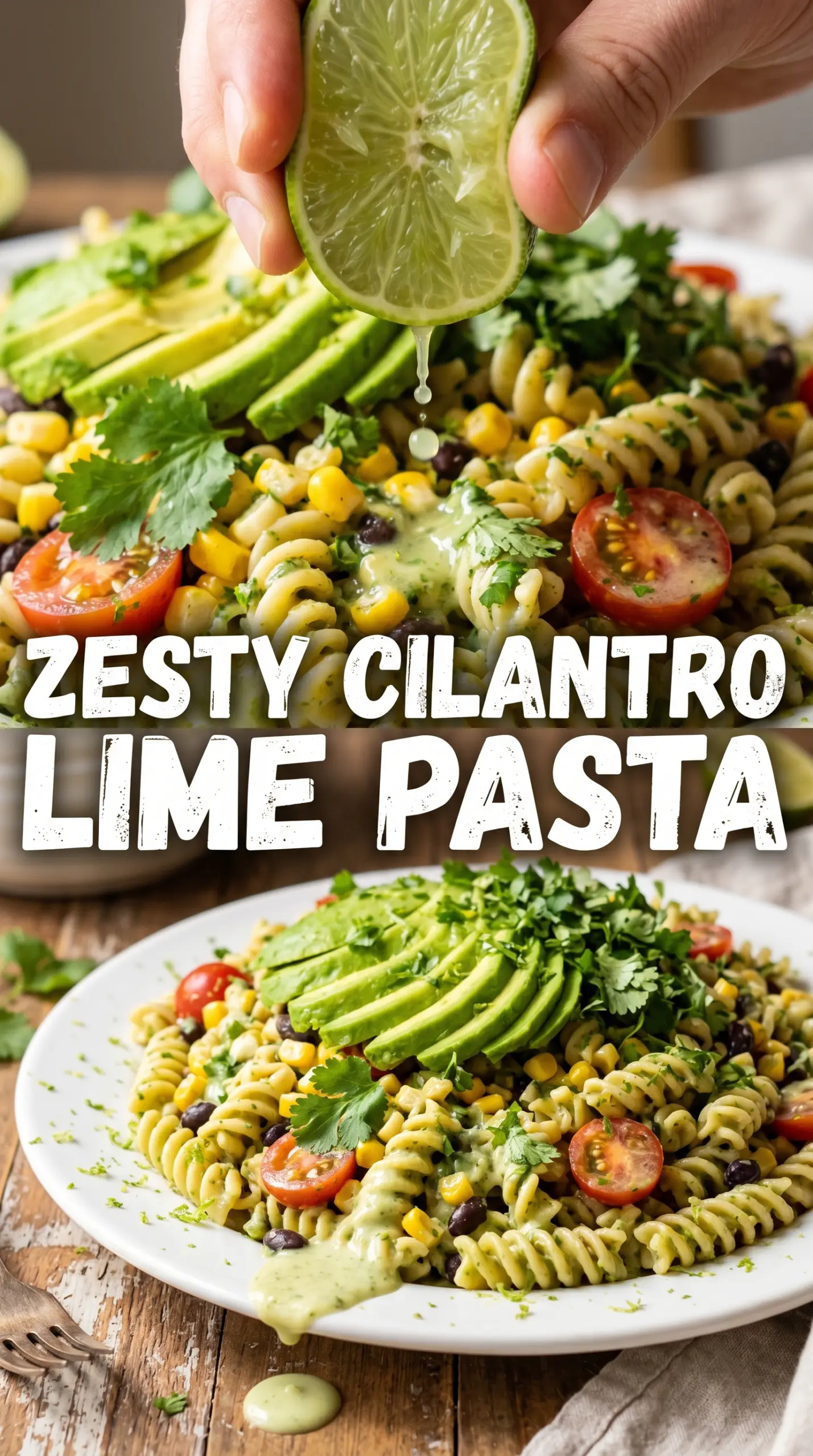 Cilantro Lime Pasta Salad fresh bright colorful