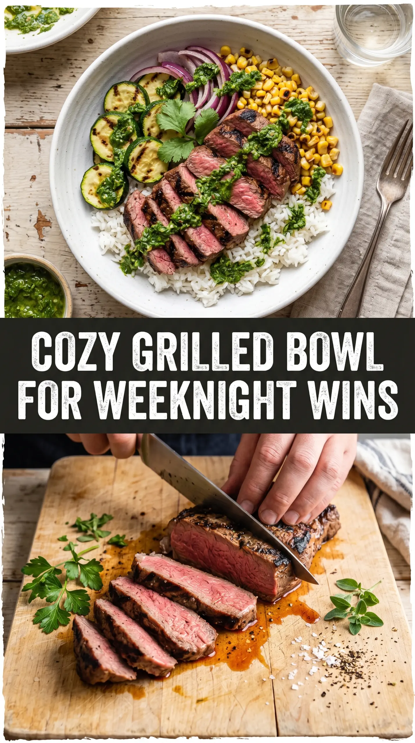 Cozy Grilled Steak Bowl with Zucchini grilled steak zucchini