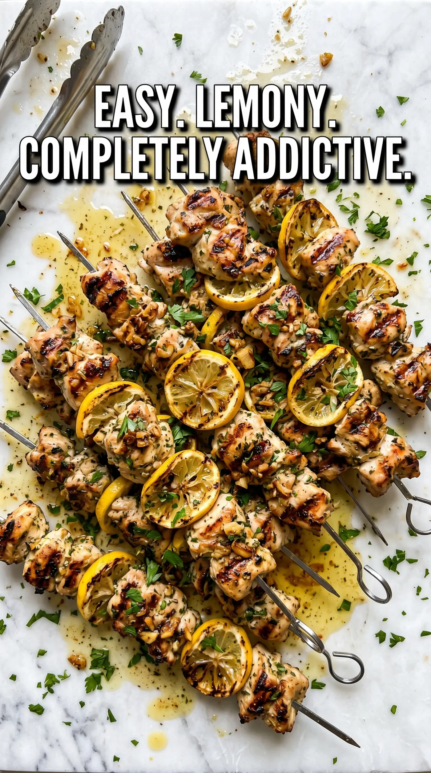 Grilled Lemon Garlic Chicken Skewers zesty grilled charred