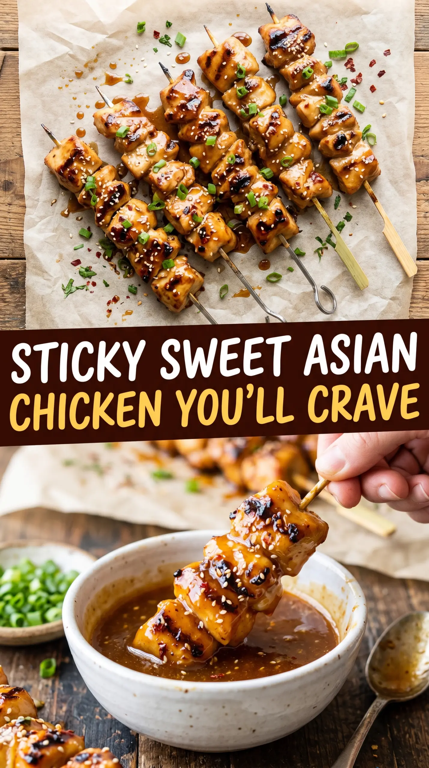 Honey Garlic Asian Chicken Kabobs glazed skewers pineapple sesame