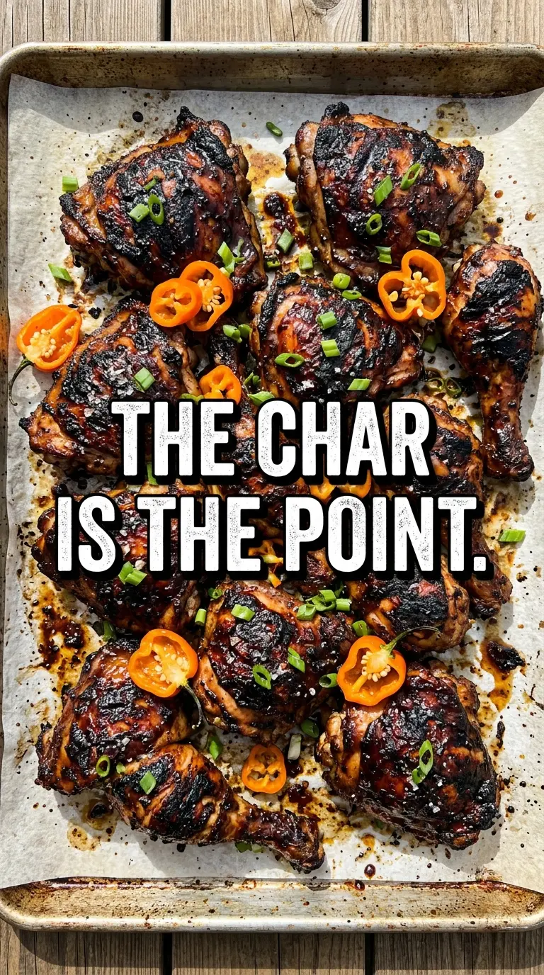 Jamaican jerk chicken spicy charred