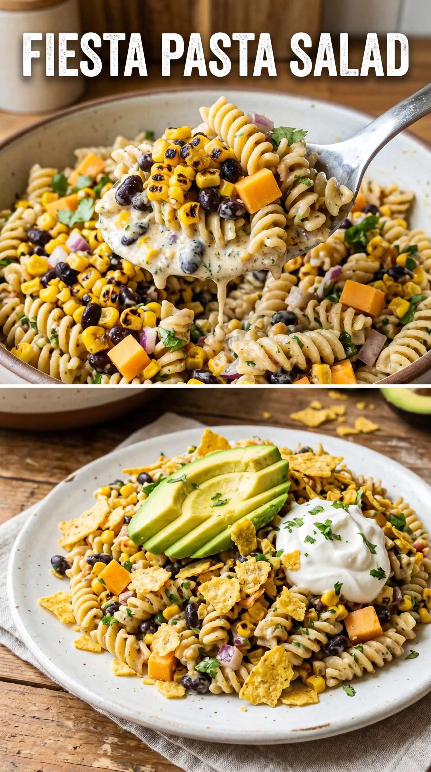 Mexican Pasta Salad colorful creamy