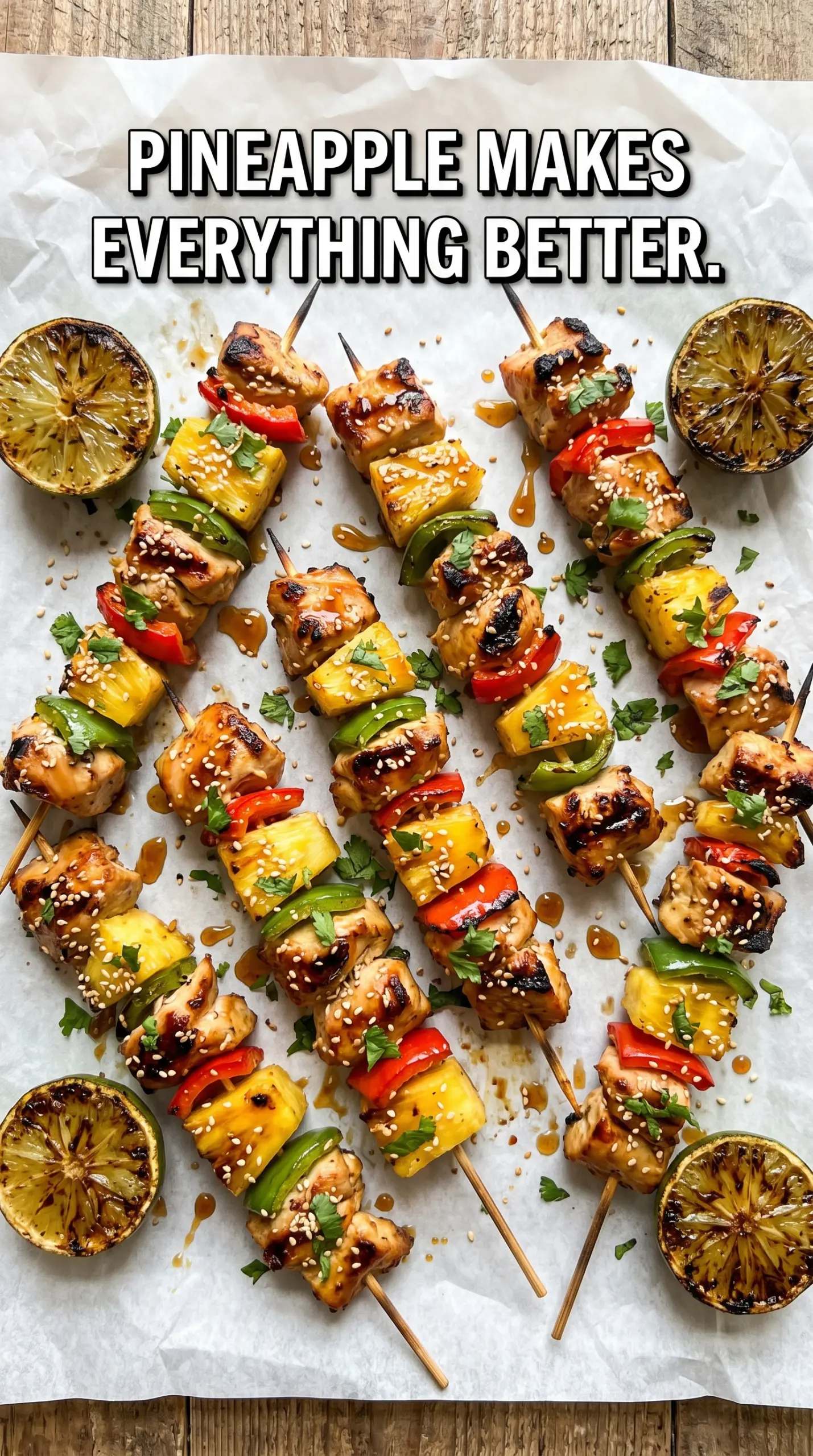 Pineapple Chicken Kebabs sweet tangy grilled skewers