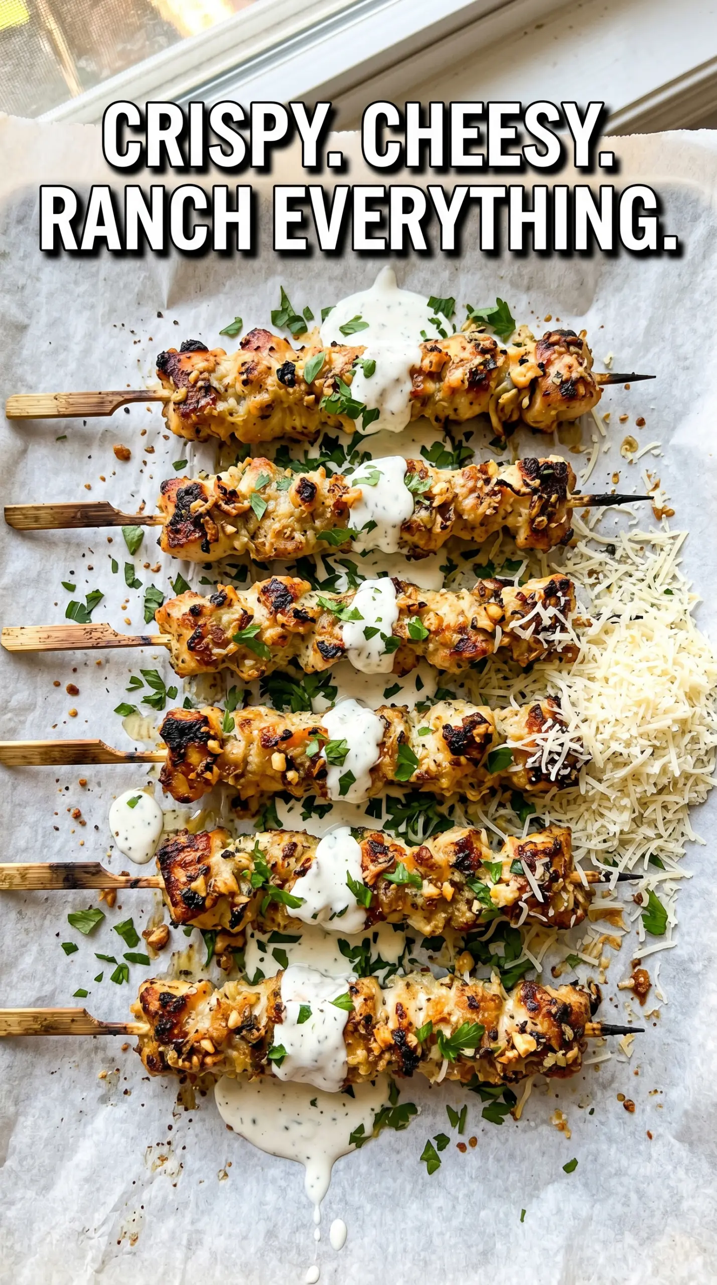 Ranch Garlic Parmesan Chicken Skewers juicy grilled