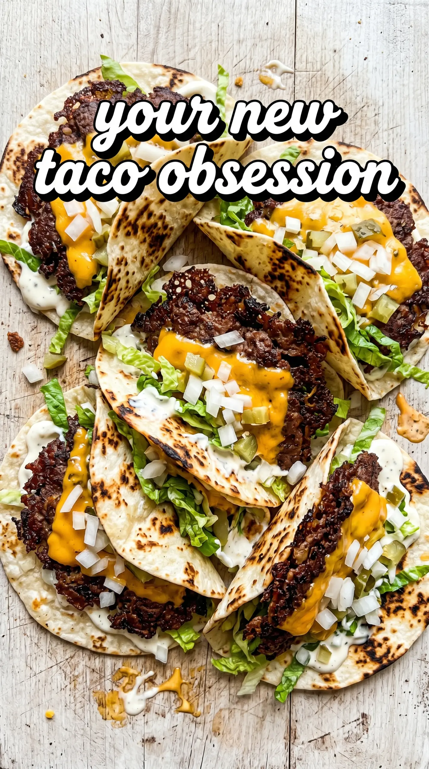 Smashed Cheeseburger Tacos crispy cheesy